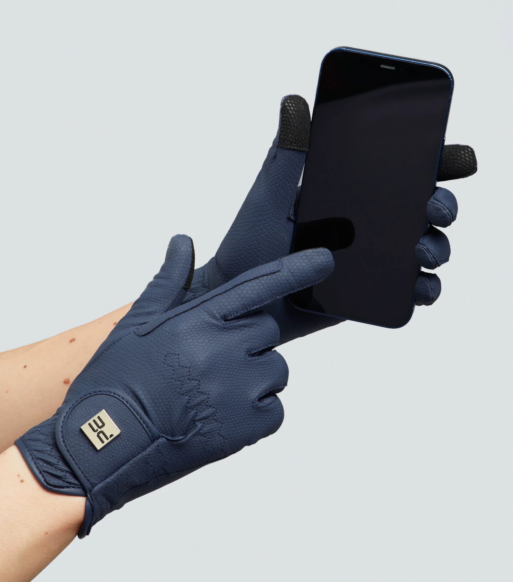 Premier Equine Metaro Navy Riding Gloves with Touchscreen, Equestrian Gear