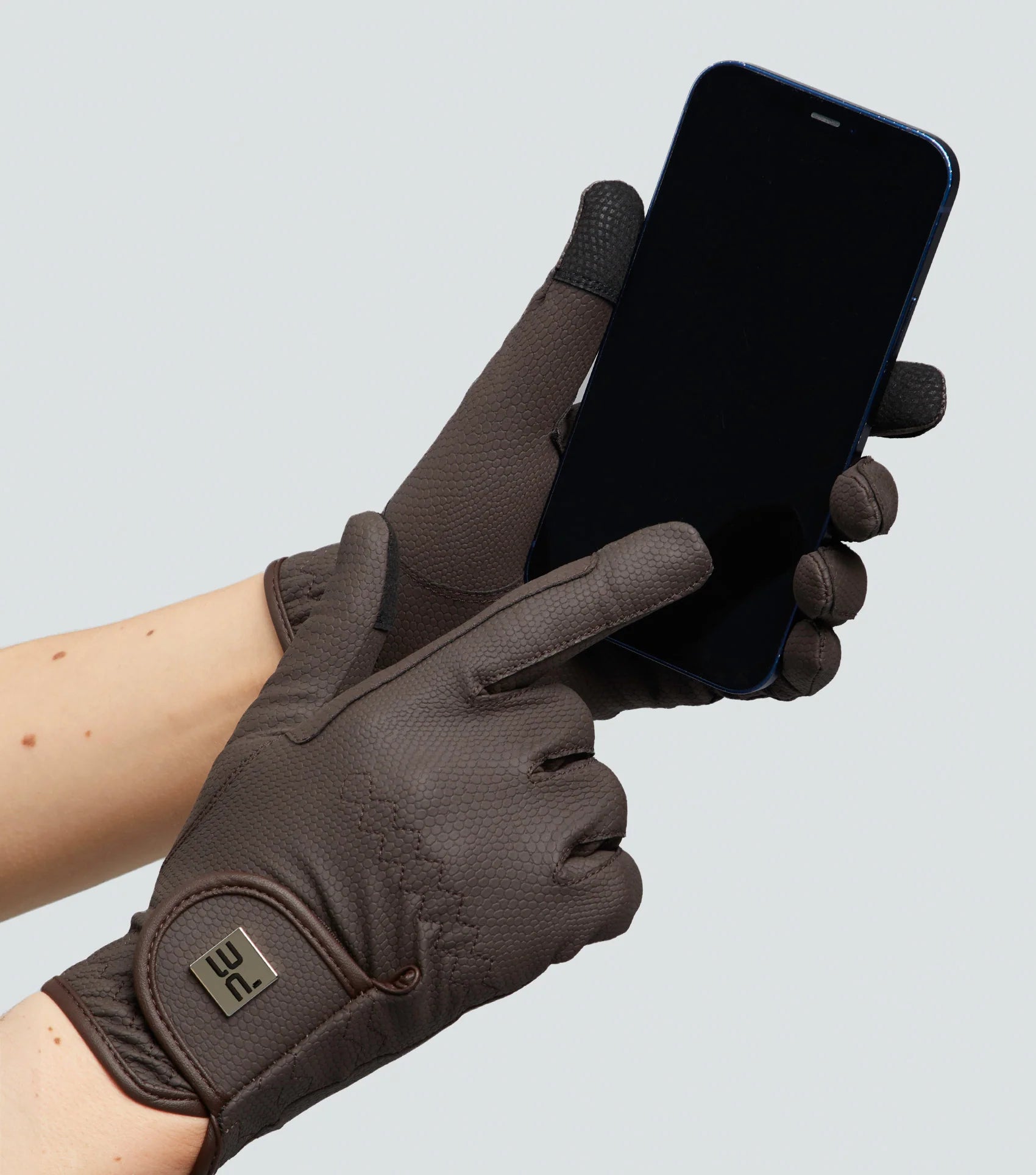 PREMIER EQUINE Metaro Brown Riding Gloves - Touchscreen Compatible