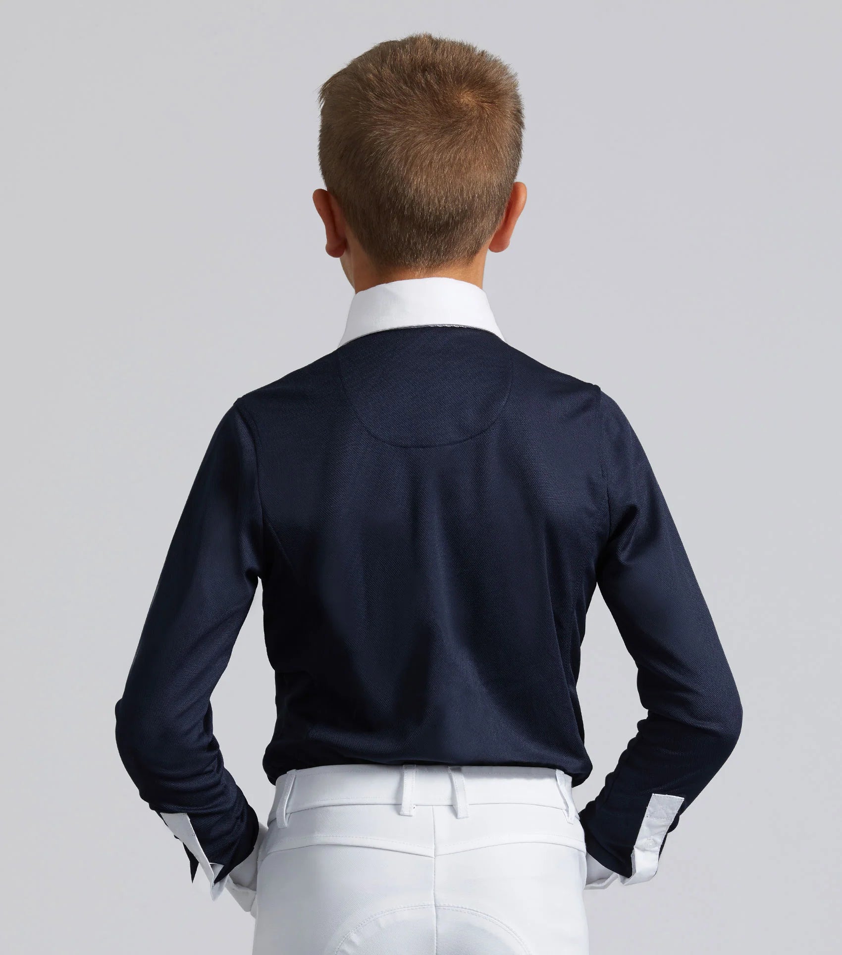 Boy's Navy Equestrian Show Shirt | Premier Equine Long Sleeve Riding Apparel