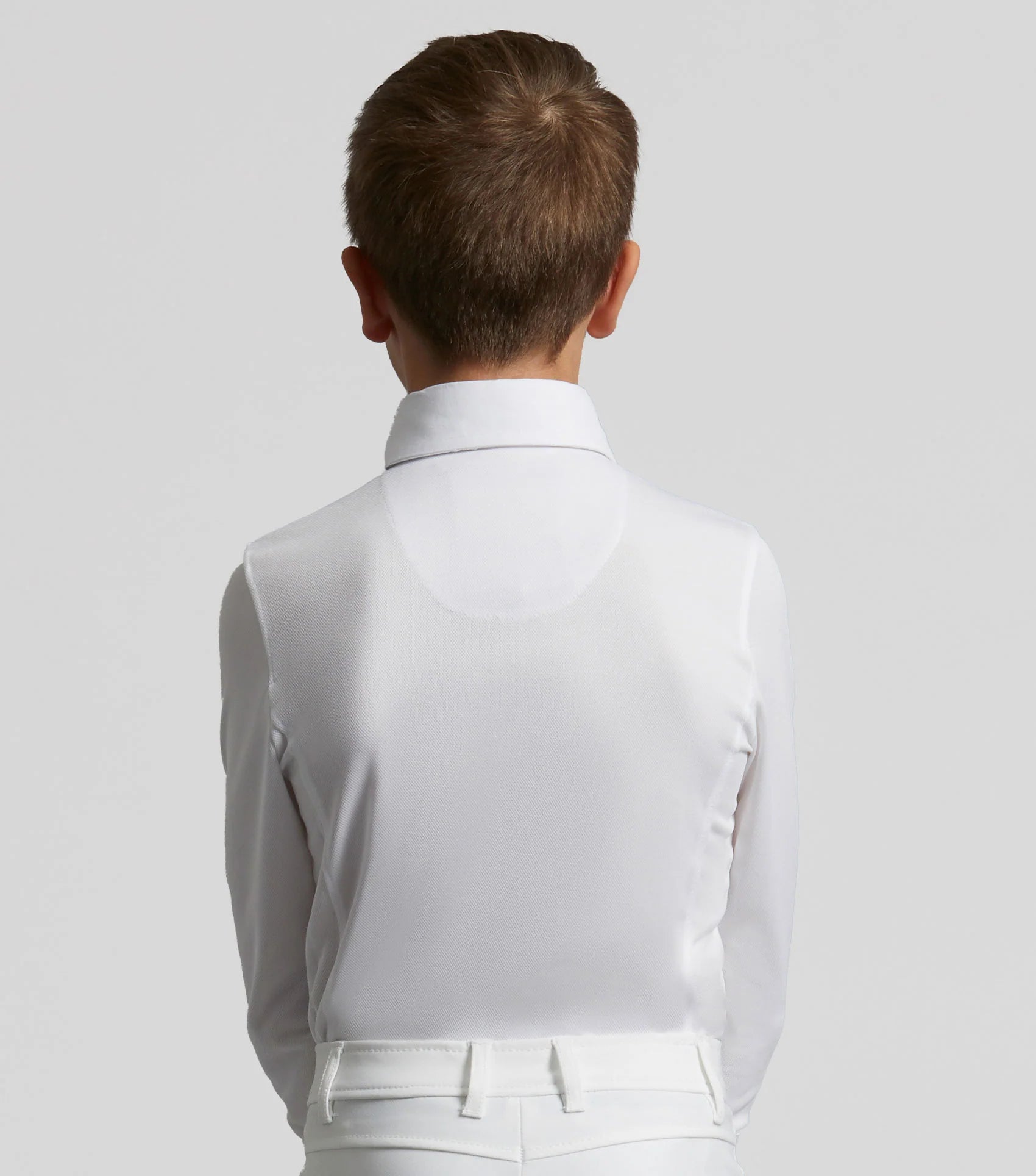 PREMIER EQUINE Boy's Show Shirt White, Mini Giulio Long Sleeve Competition Shirt