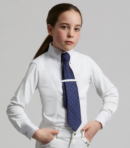 PREMIER EQUINE Tessa Girls Show Shirt - White Riding Apparel by Equiflair