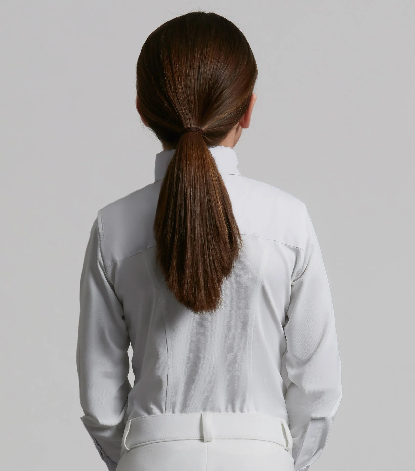 Girls' White Long Sleeve Equestrian Show Shirt | Premier Equine Tessa Riding Apparel