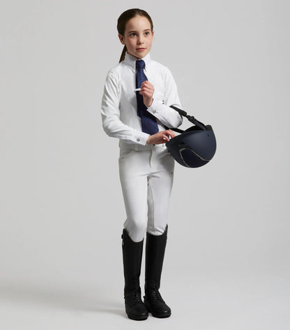 Equestrian Show Shirt: Premier Equine Tessa Girls' White Long Sleeve Riding Apparel. Shop now!
