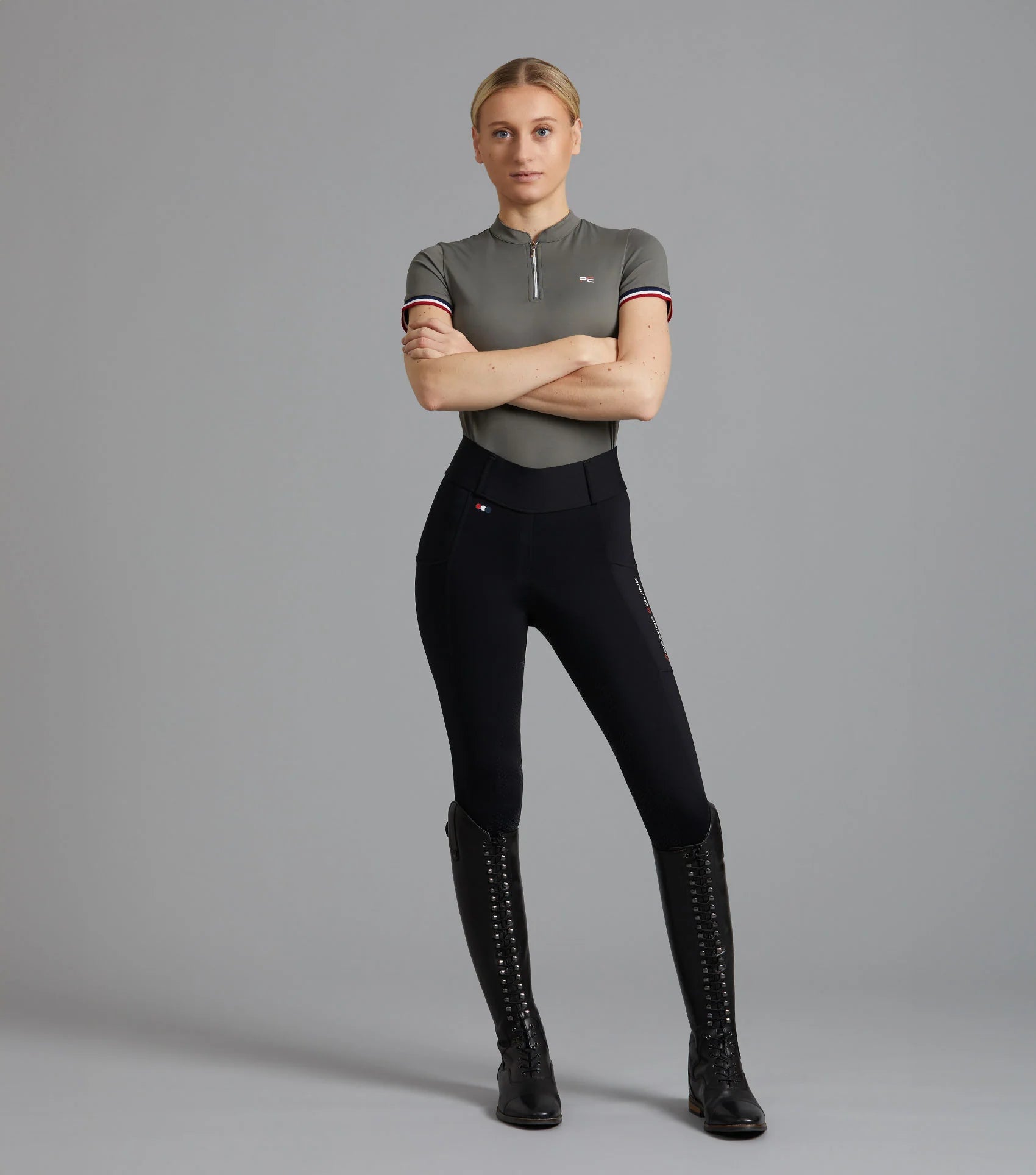 Premier Equine Mirillo Ladies Full Seat Gel Riding Tights Black: Equestrian Fashion, Performance Riding Apparel.