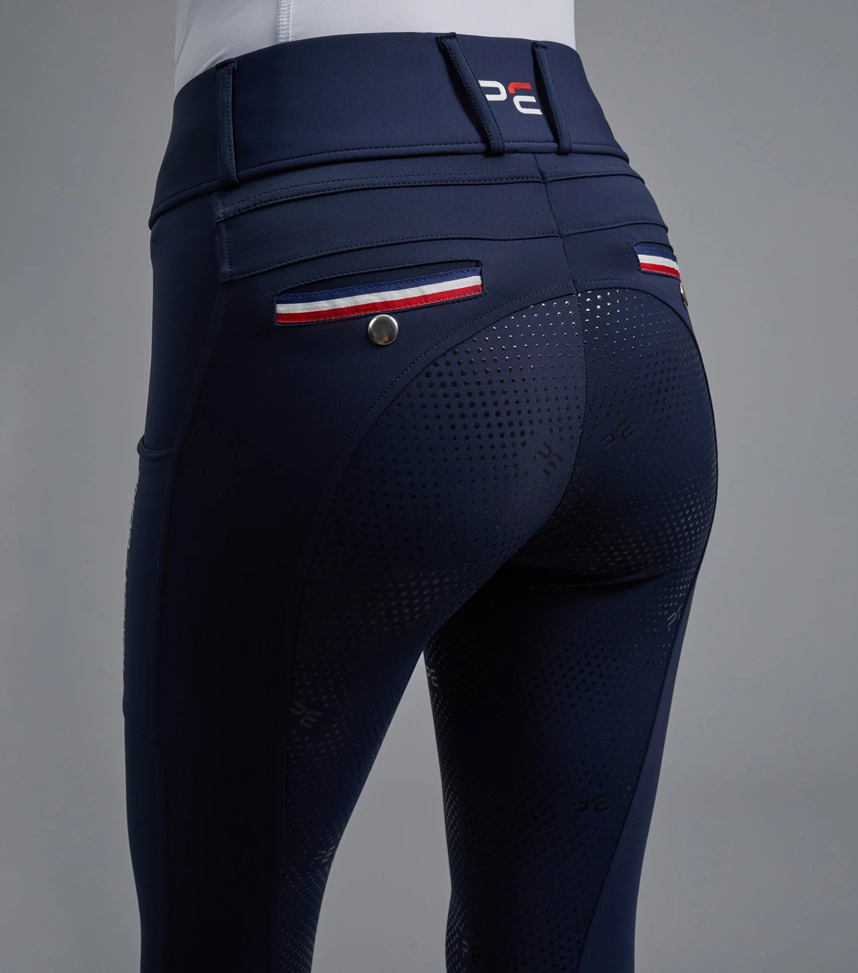 Premier Equine Mirillo Ladies Navy Riding Tights with Full Gel Seat - Equestrian Apparel