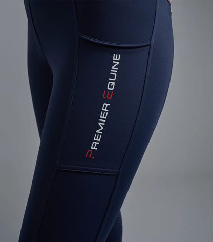Premier Equine Navy Riding Tights - Women's Equestrian Apparel, Full Seat Gel Tights