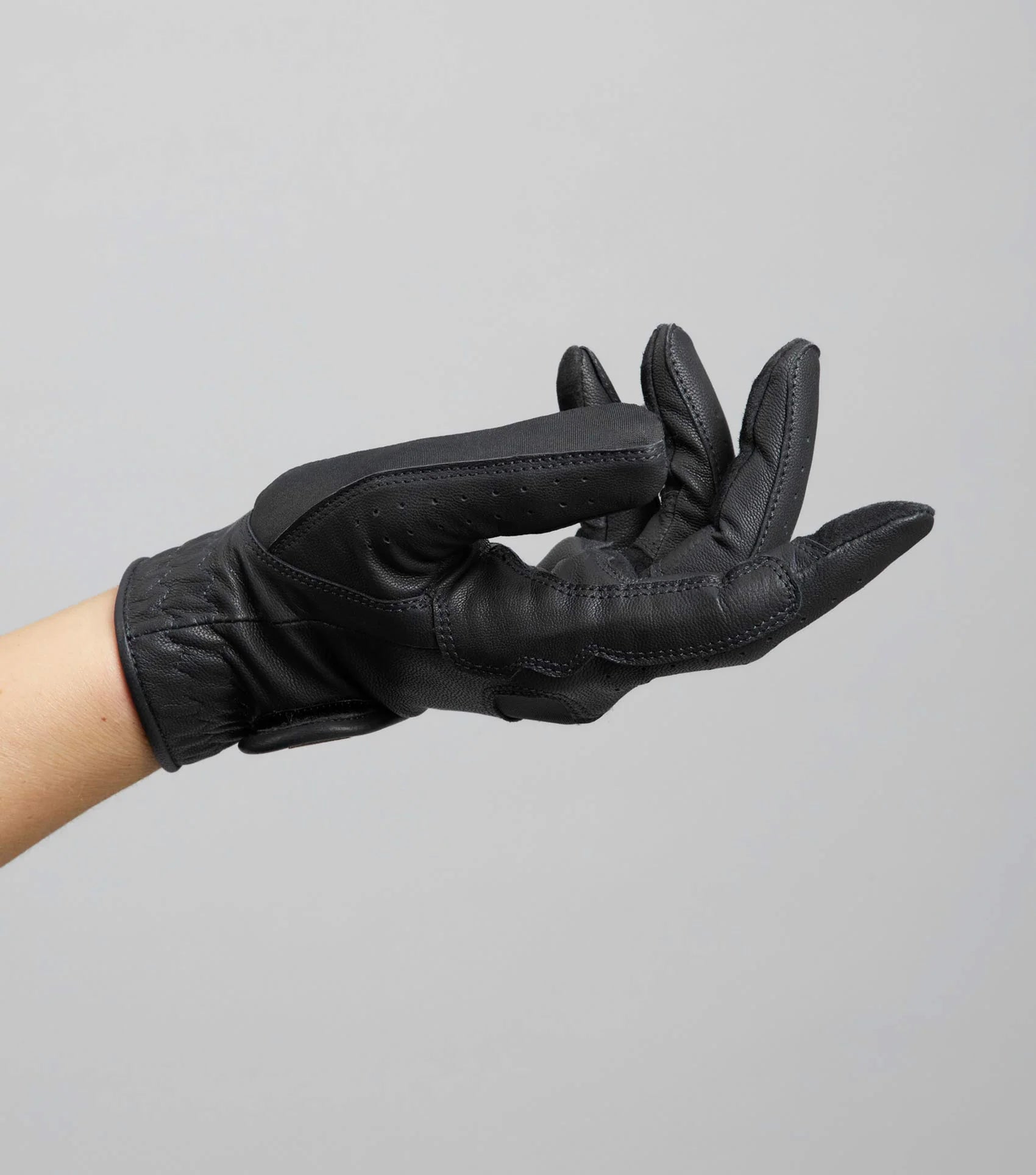 Premier Equine Mizar Ladies Black Leather Riding Gloves - Equestrian Gear