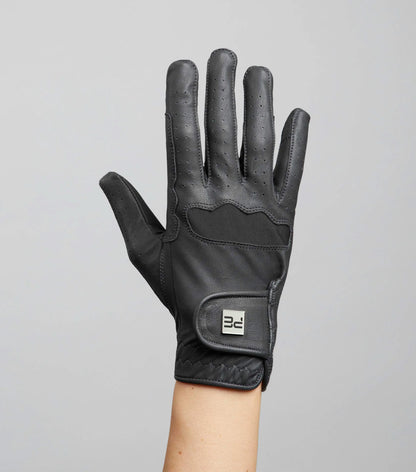 Premier Equine Mizar Ladies Leather Riding Gloves Black - Soft, Comfortable Horse Riding Gloves