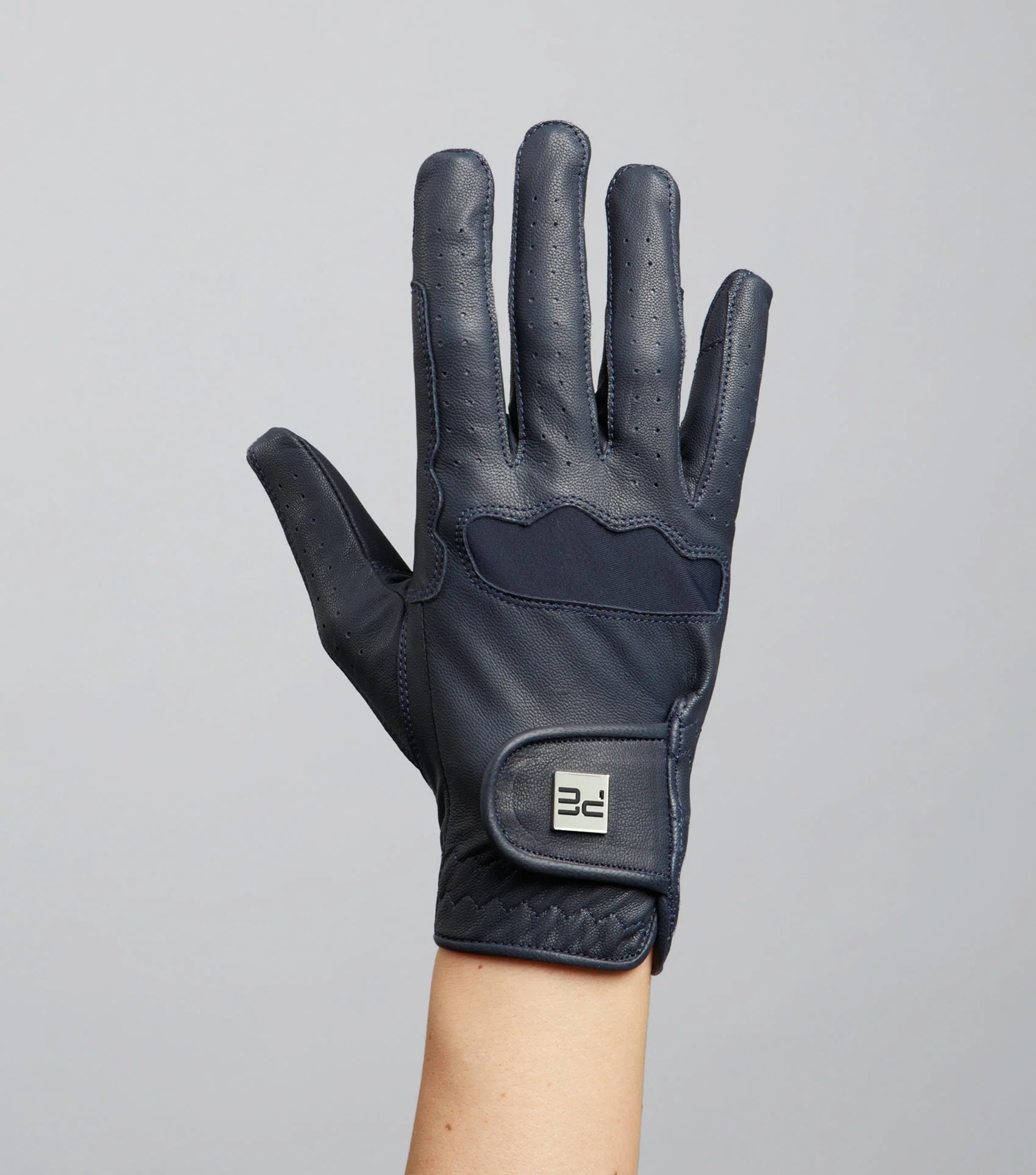 PREMIER EQUINE MIZAR Navy Leather Riding Gloves for Ladies - Soft, Lightweight Equestrian Gloves