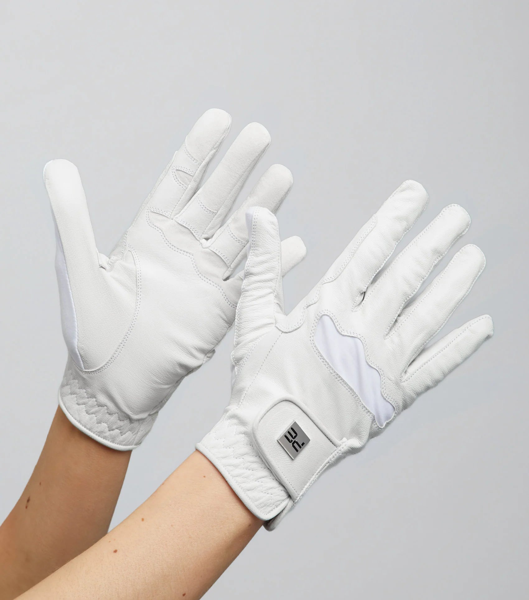 PREMIER EQUINE MIZAR Ladies Leather Competition Riding Gloves White | Equiflair