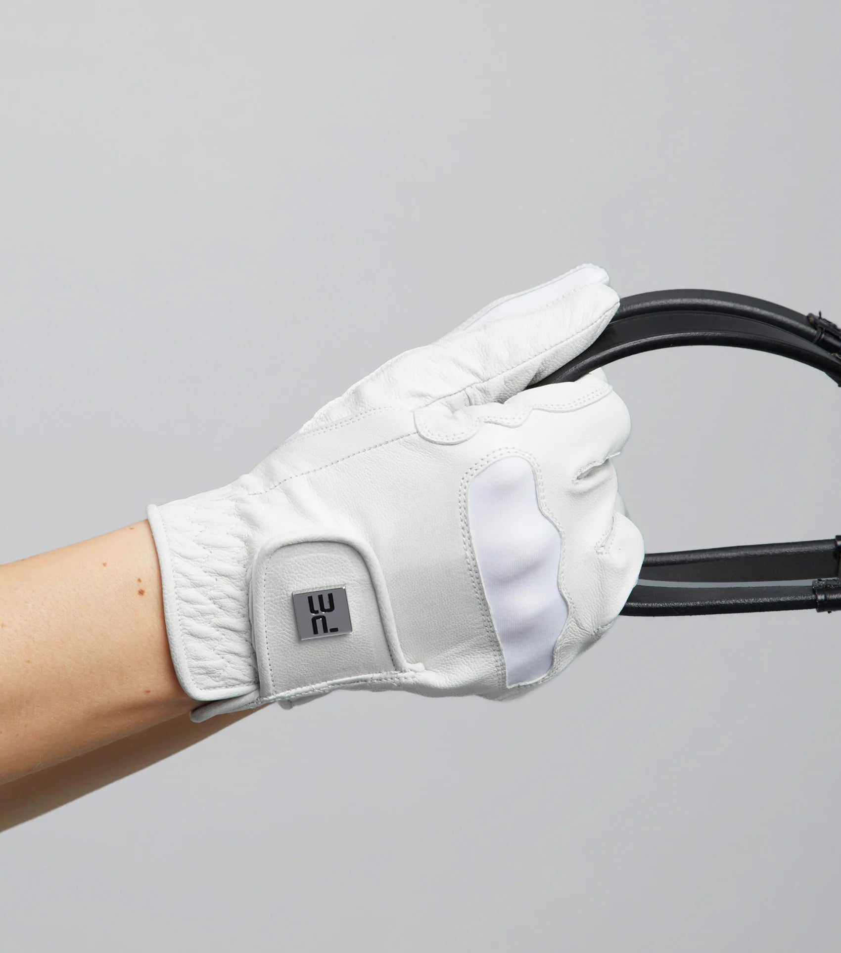 Premier Equine White Leather Riding Gloves: Ladies Competition Gloves with Logo