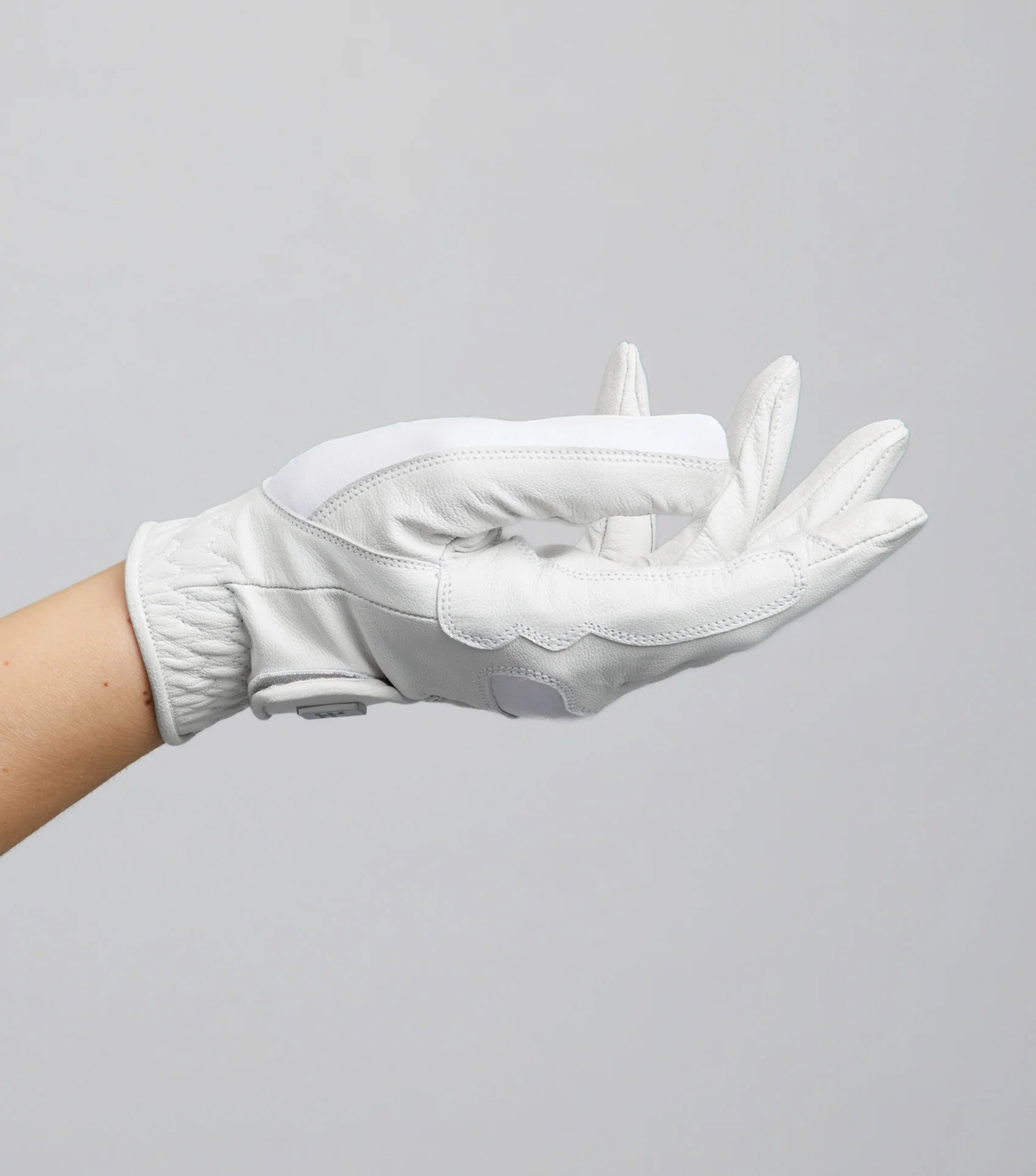 PREMIER EQUINE Mizar Ladies White Leather Riding Gloves - Competition, Grip, Ventilation, Adjustable