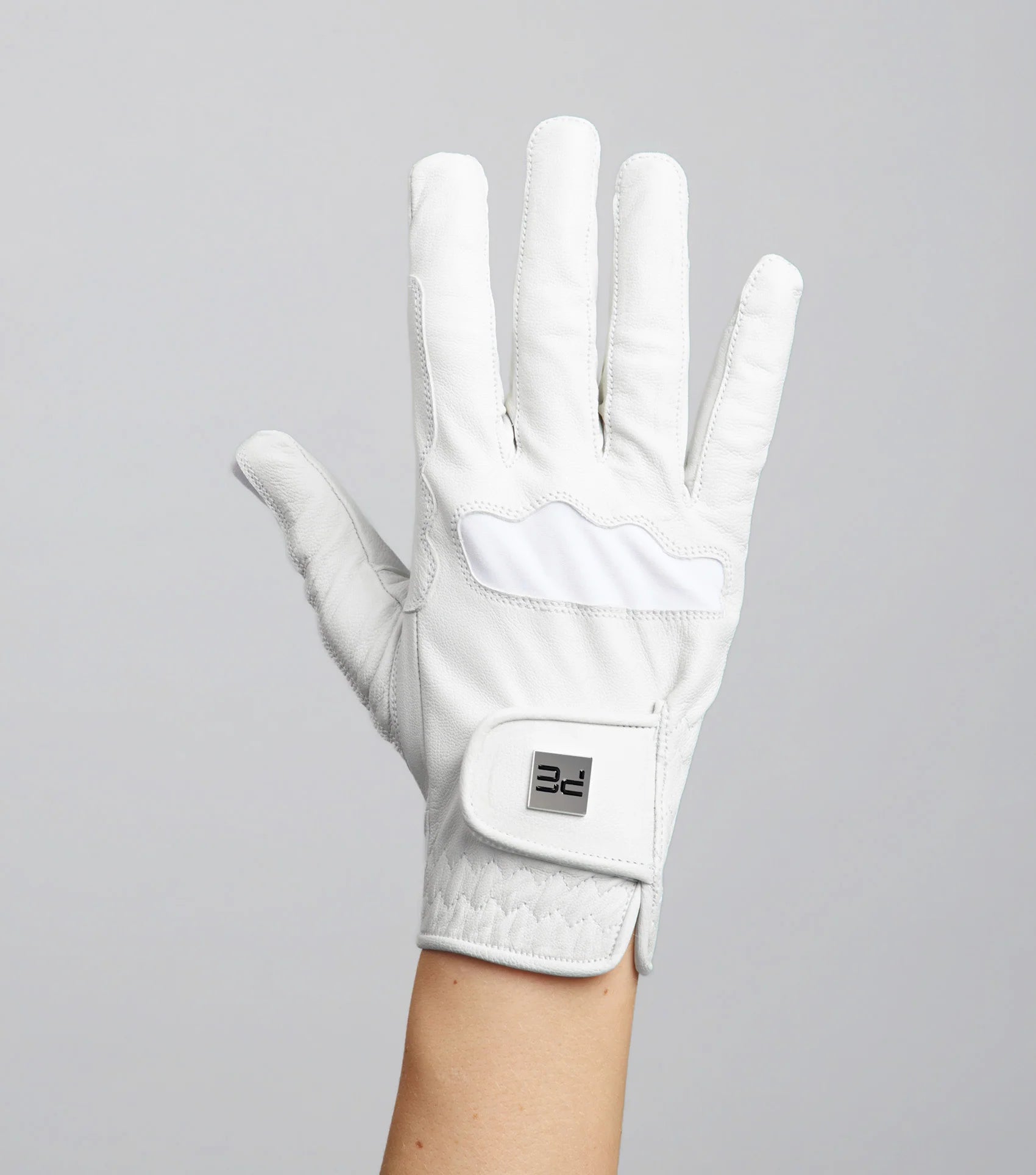 Premier Equine Mizar White Leather Riding Glove - Ladies Competition Glove for Equestrian Sports
