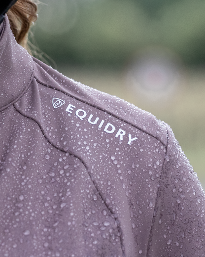 EQUIDRY Women's Water Repellent Zip up Top Mocha/White