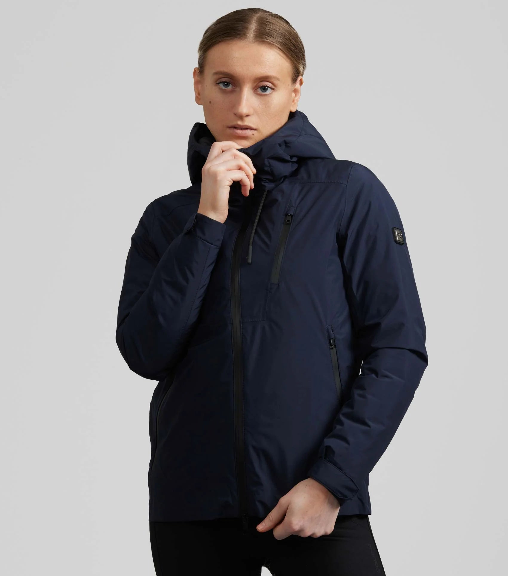 Premier Equine Ladies Waterproof Jacket - Equestrian French Navy Coat, Equiflair