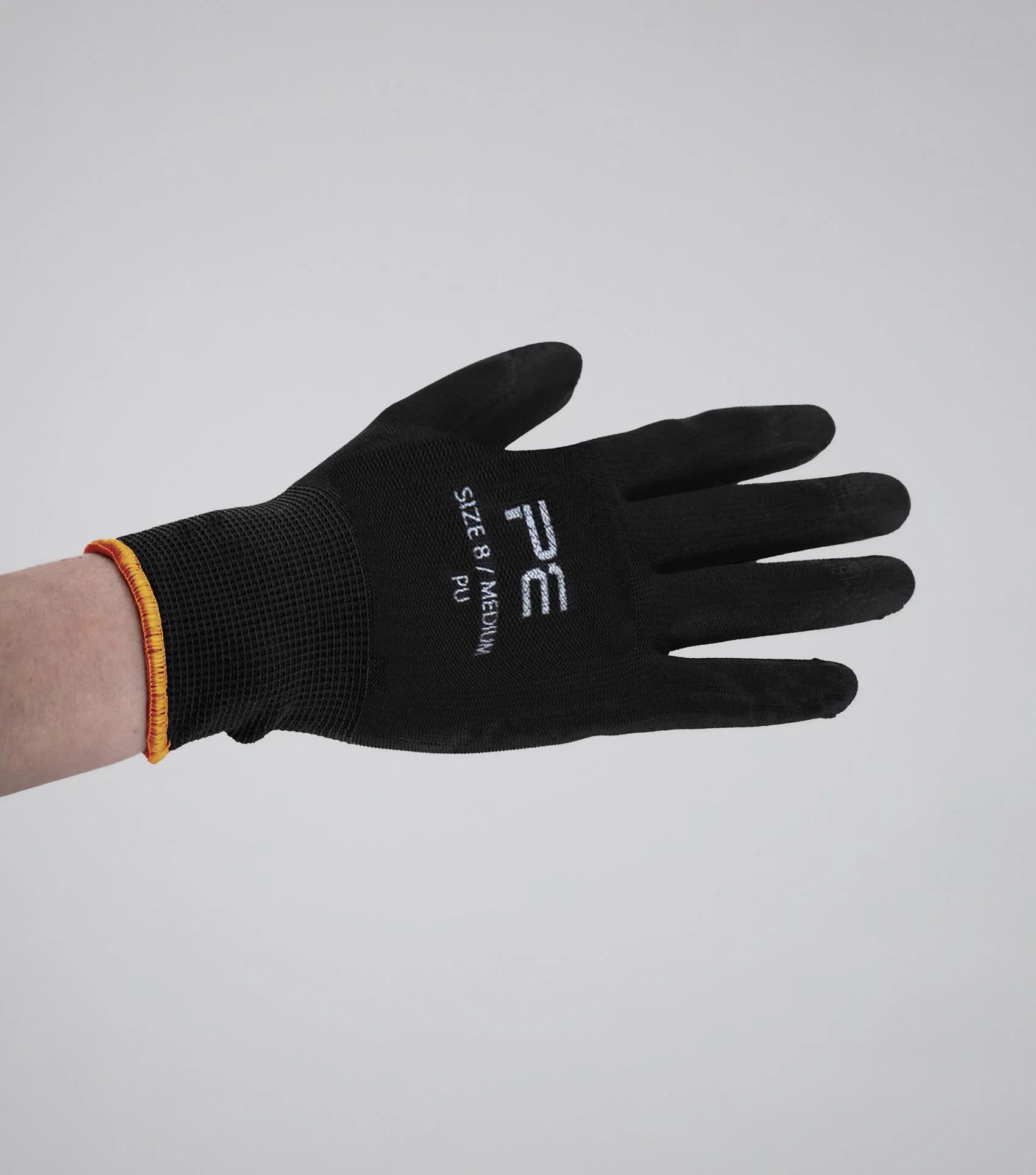 Premier Equine Black Work Gloves: Durable PU Coated Yard Gloves for Hand Protection - L 8"