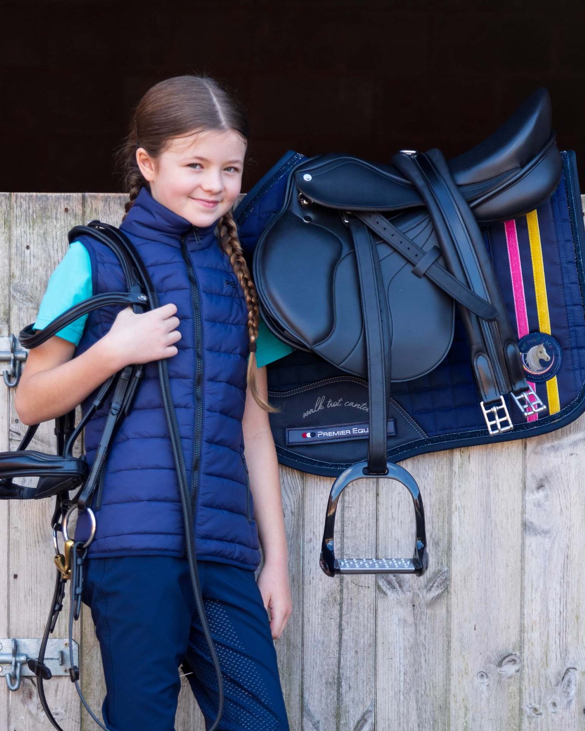 Equestrian Girl with Pony Saddle Pad - My Pony Jack Collection by Premier Equine