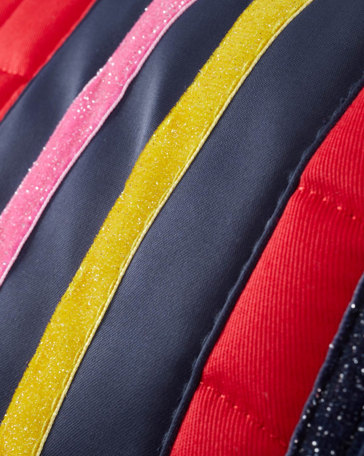 Red Glitter Pony Saddle Pad | Premier Equine 'My Pony Jack' GP/Jump Cotton Equestrian Tack - Close-up