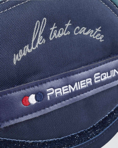 Premier Equine My Pony Jack Glitter Saddle Pad - Turquoise GP/Jump with "Walk, Trot, Canter" detail.