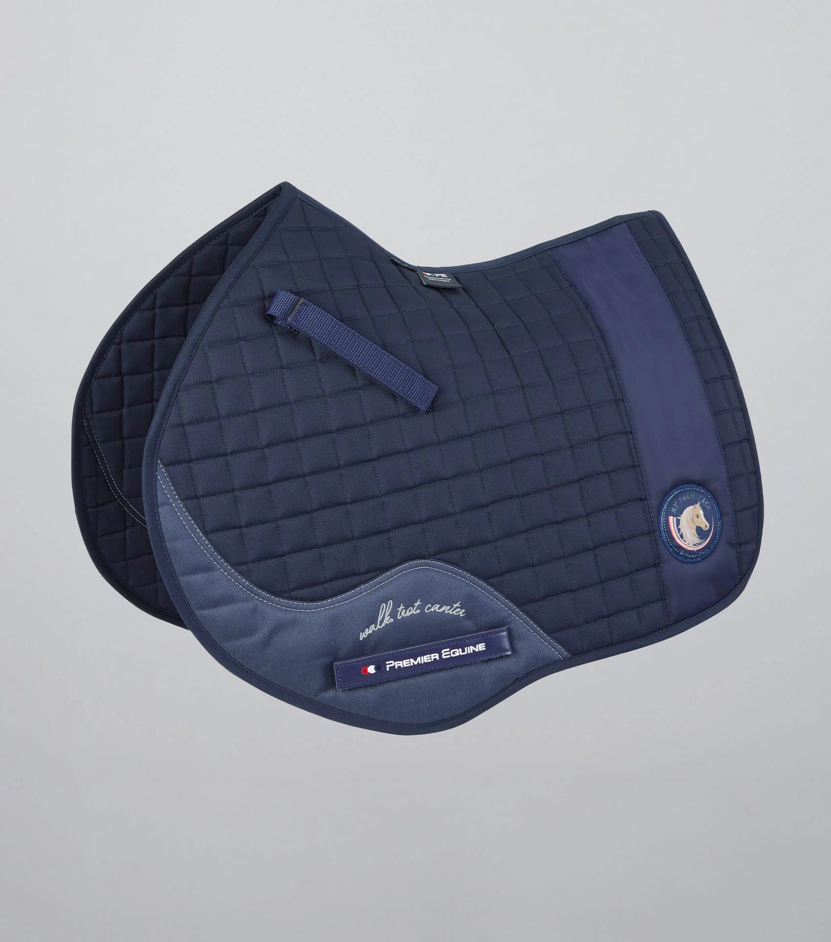 PREMIER EQUINE MY PONY JACK Navy Saddle Pad GP/Jump. Equestrian tack.