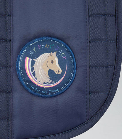 My Pony Jack Navy Saddle Pad by Premier Equine: Cotton GP/Jump Saddle Pad with Pony Logo
