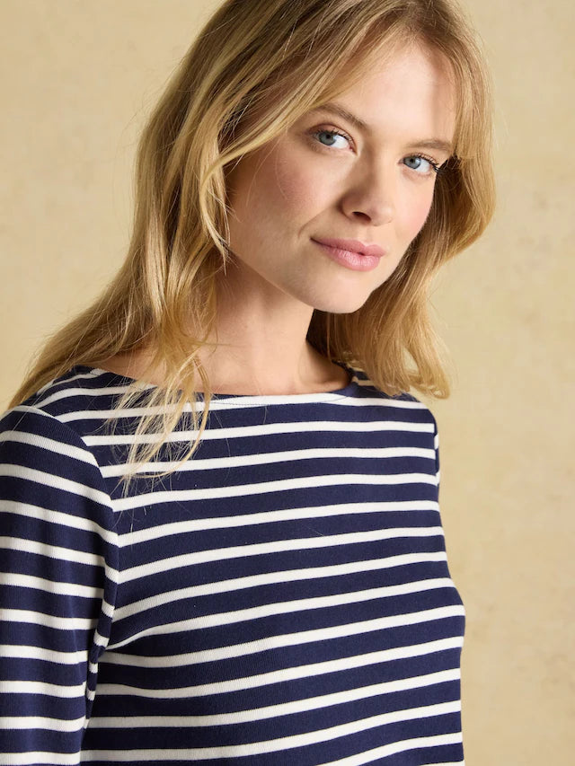 Joules Harbour Top Navy/White: Classic Striped Breton Shirt | Equiflair