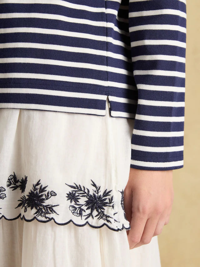 Joules Harbour Top: Navy/White Striped Breton Shirt for Women - Equiflair