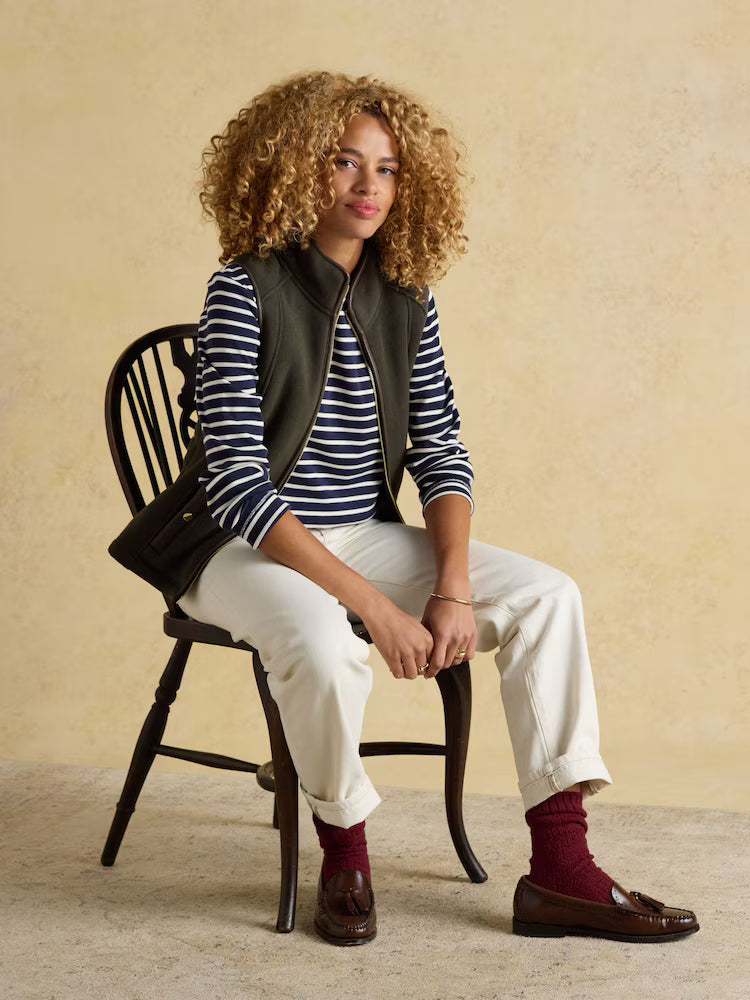 Joules Harbour Top Navy/White