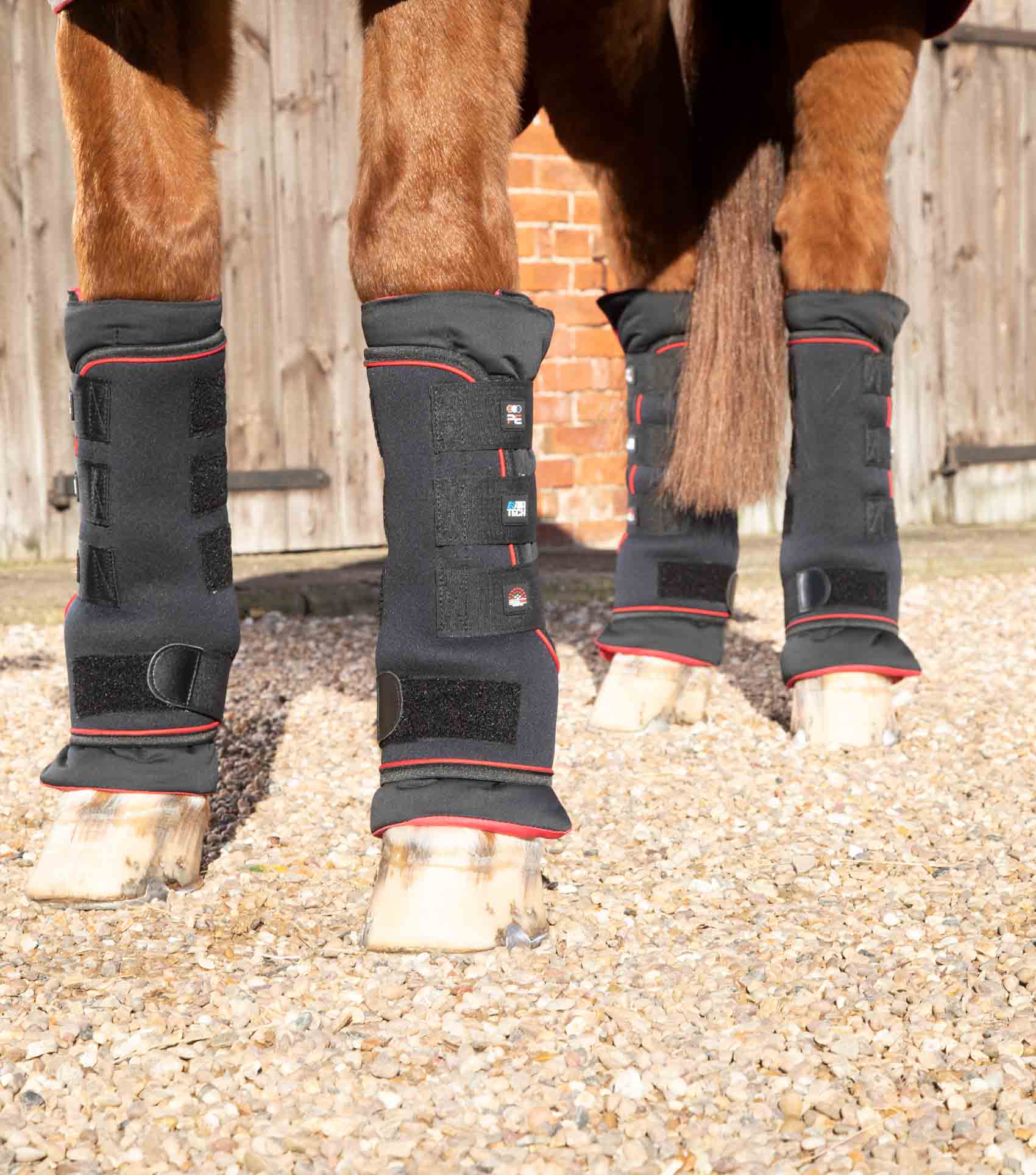 Equiflair Black Horse Leg Wraps: Infrared, Nano-Tec Support Boots for Equine Joint & Tendon Care. Best Equine Support Wraps!