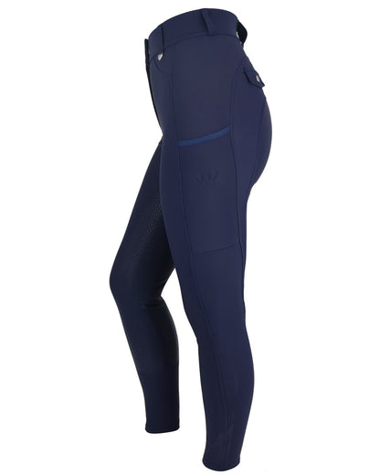 Woof Wear Hybrid Riding Tights - Navy Full Seat. Stylish, comfortable equestrian riding apparel. Shop now at Equiflair!