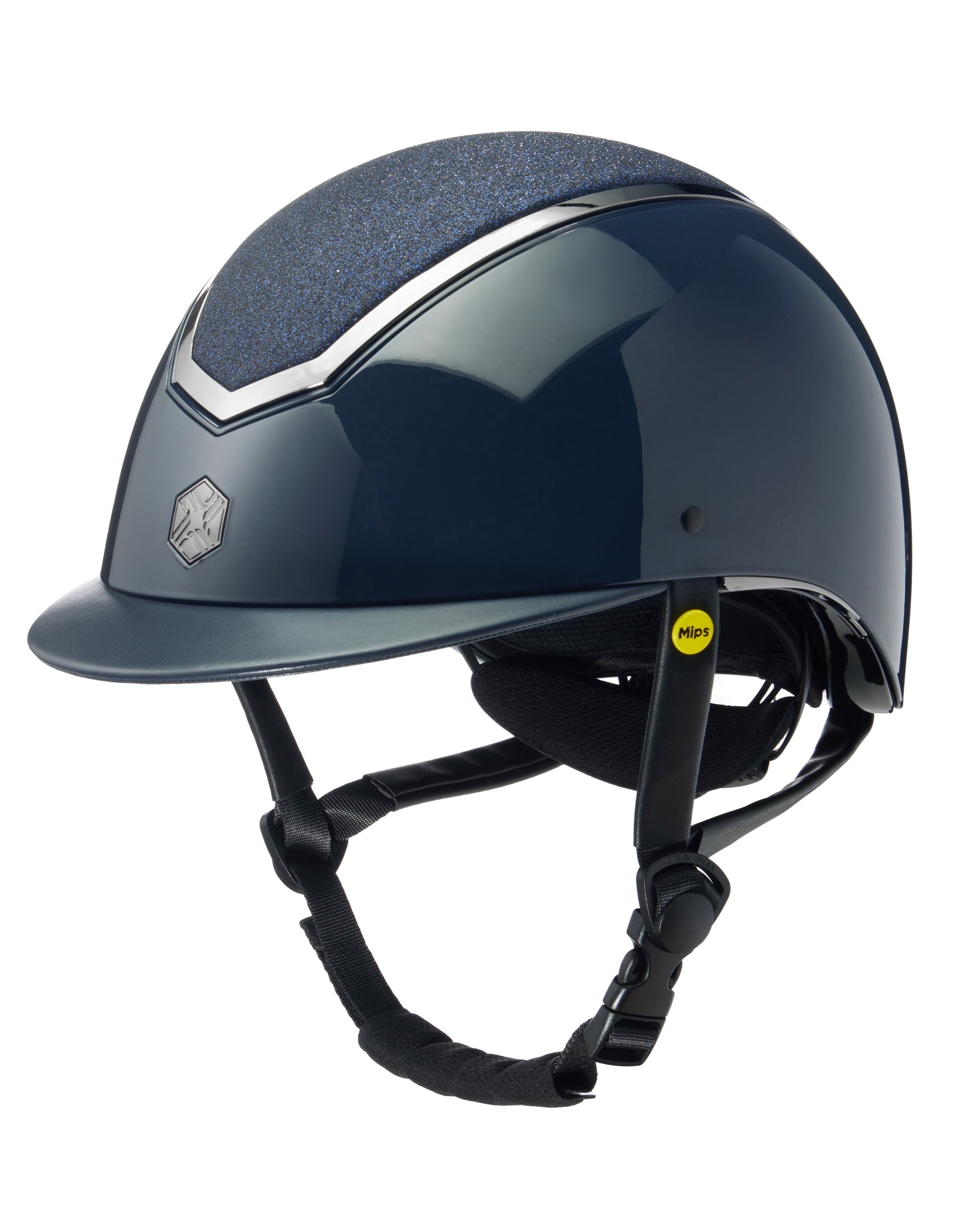 CHARLES OWEN KYLO EQX SPARKLY MIPS Riding Helmet - Navy Gloss/Pewter equestrian safety headgear