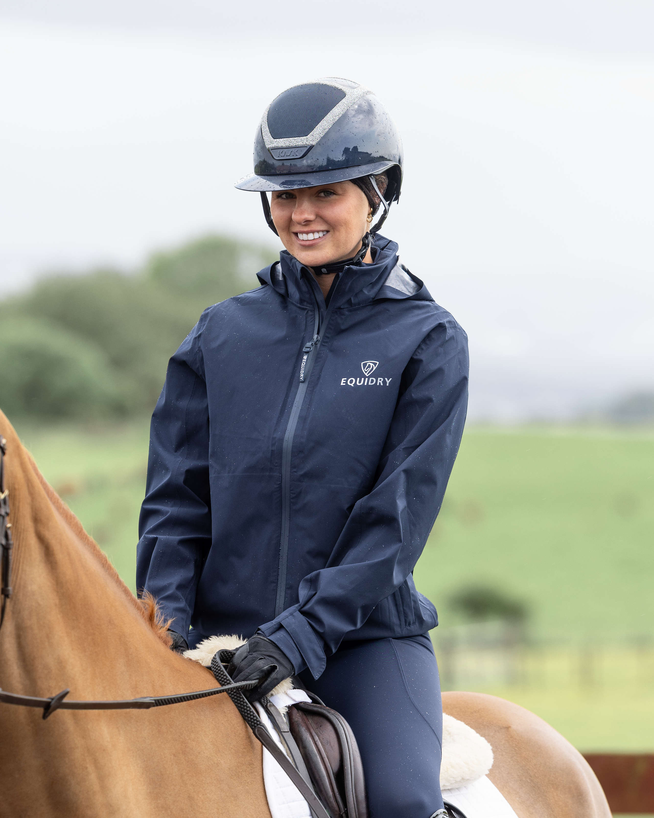 EQUIDRY Nimbus Waterproof Pack Away Jacket Women's Navy