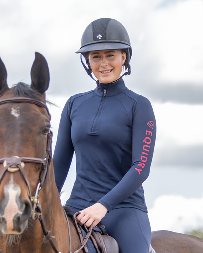 EQUIDRY Women's Water Repellent Base Layer Navy/Raspberry