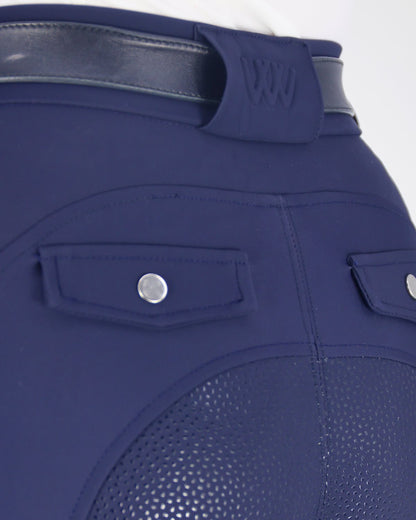 WOOF WEAR HYBRID RIDING TIGHTS - Full Seat Navy: Equestrian Apparel, Riding Pants, Comfort & Style, Women's Riding Tights.