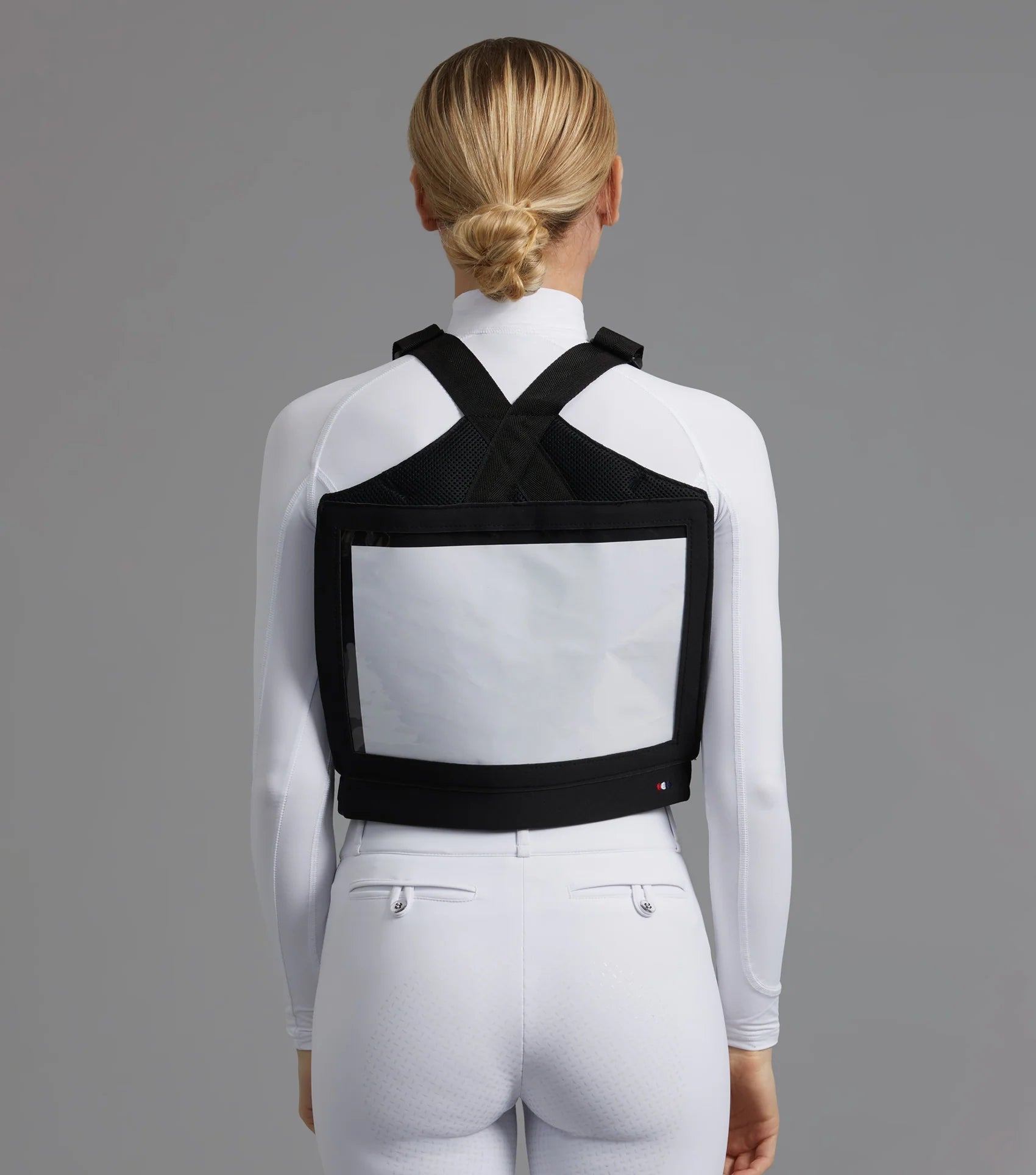 Black Competition Bib - Horse Riding Number Holder Adjustable - Equiflair