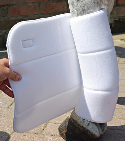 Premier Equine Horse Leg Wraps - No-Bow White Bandage Wraps for Equine Leg Protection