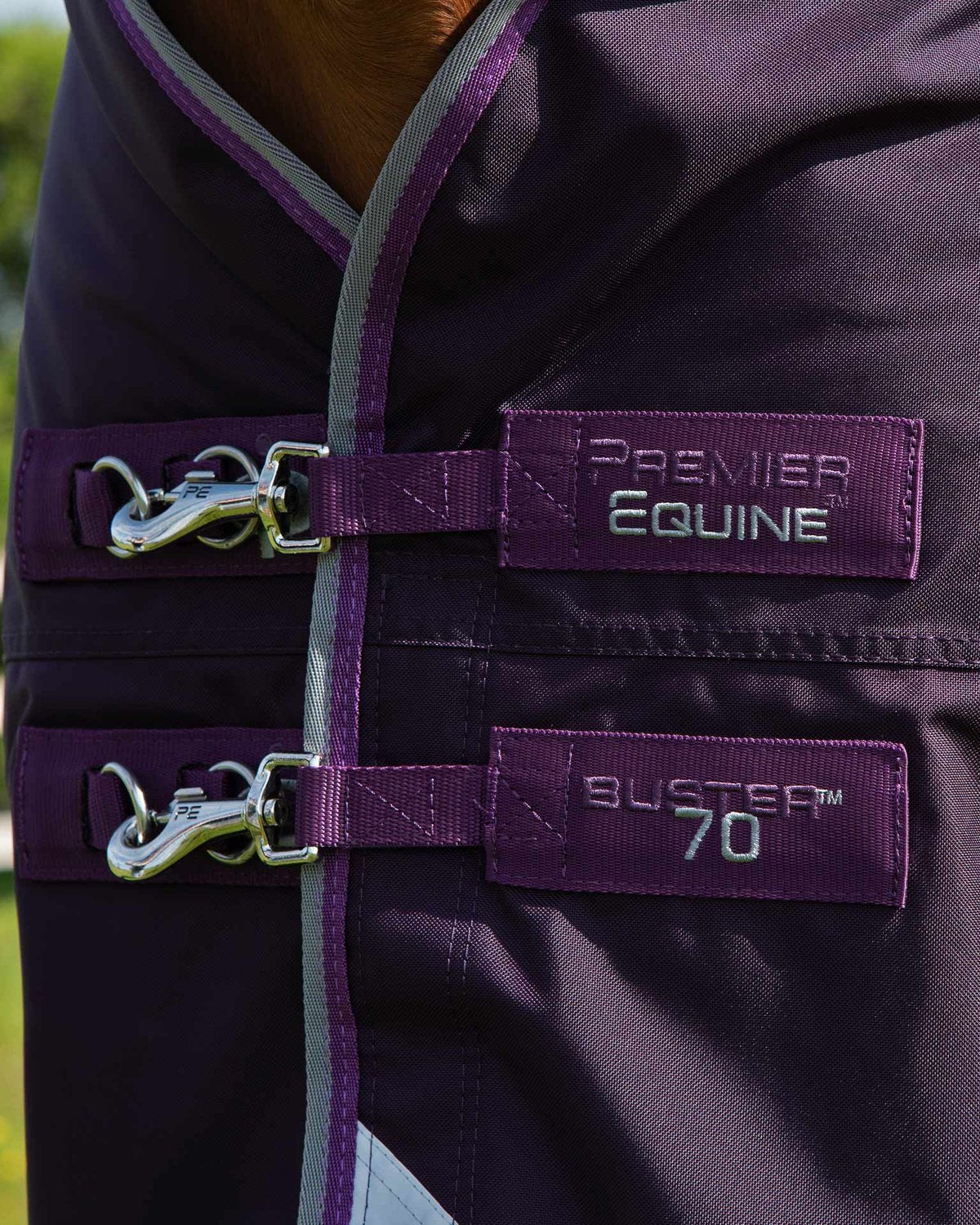 Premier Equine Buster 70 Purple Horse Rug Chest Fastening Detail with O Ring
