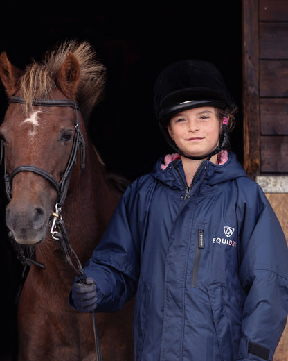 EQUIDRY Evolution Children's Thick Fleece Navy/Pale Pink