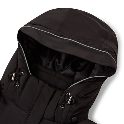 Black Winter Riding Jacket with Hood - Thermo & Waterproof Equestrian Coat