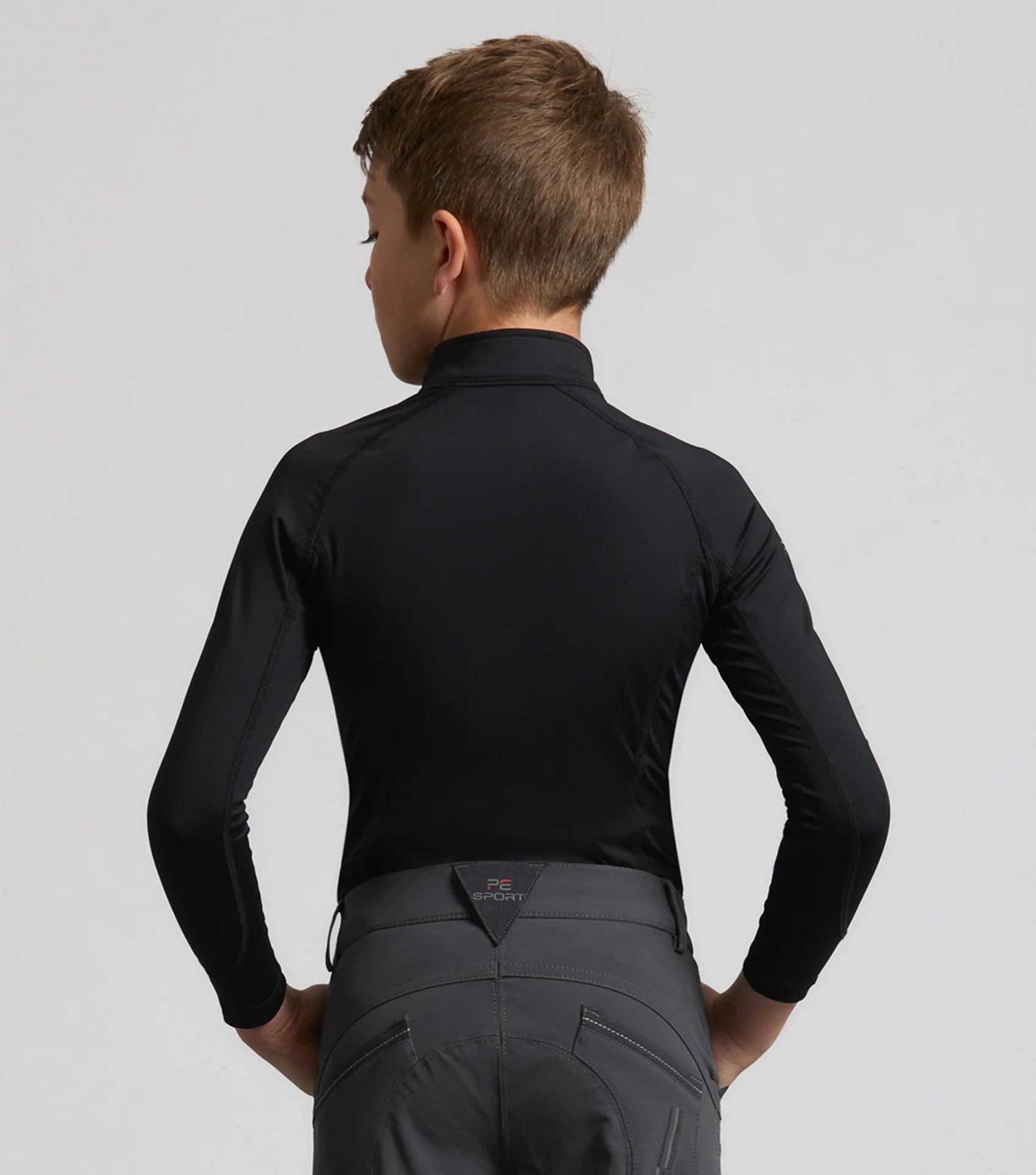 Junior Riding Top: Black Technical Shirt by Premier Equine - Performance Equestrian Apparel for Kids