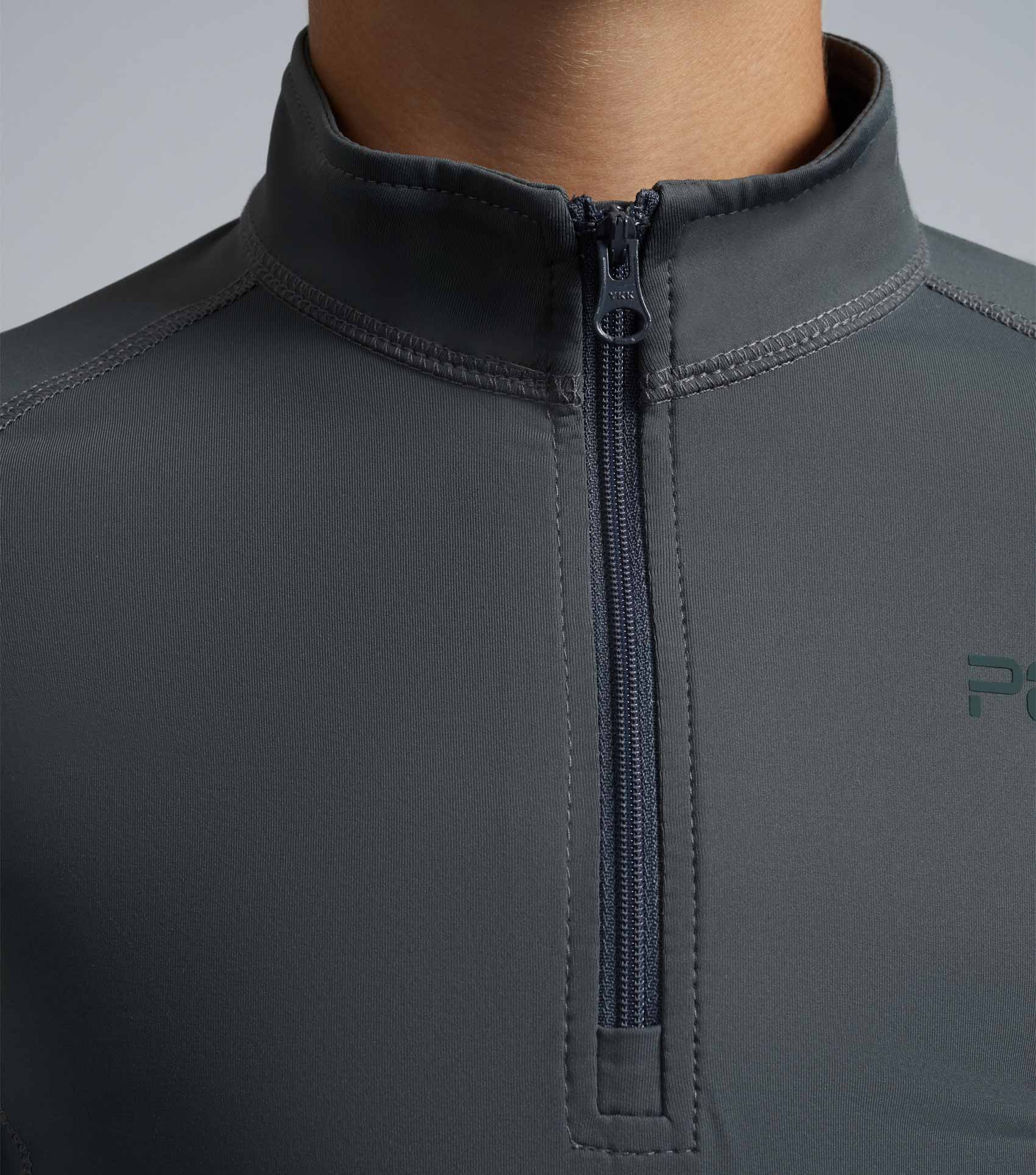 Junior Premier Equine Technical Riding Top Anthracite Grey - Performance Equestrian Base Layer