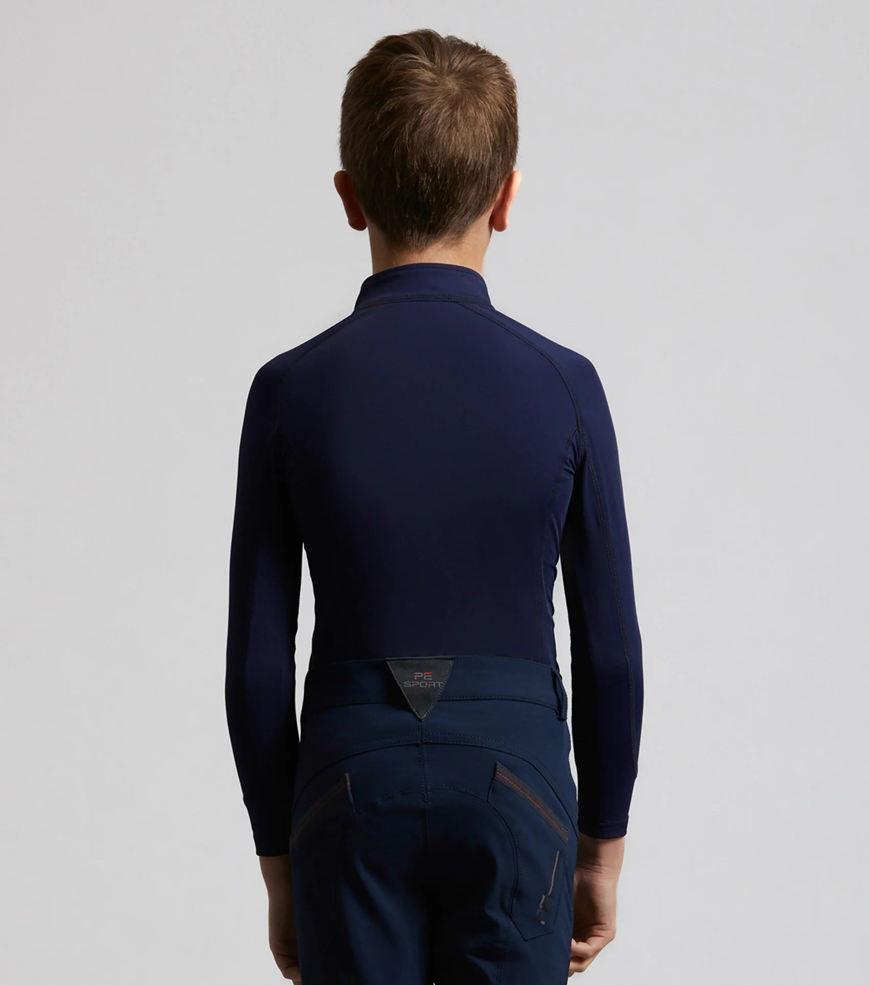 Junior Equestrian Riding Top - Premier Equine Ombretta Navy Technical Shirt for Young Riders - Performance Apparel