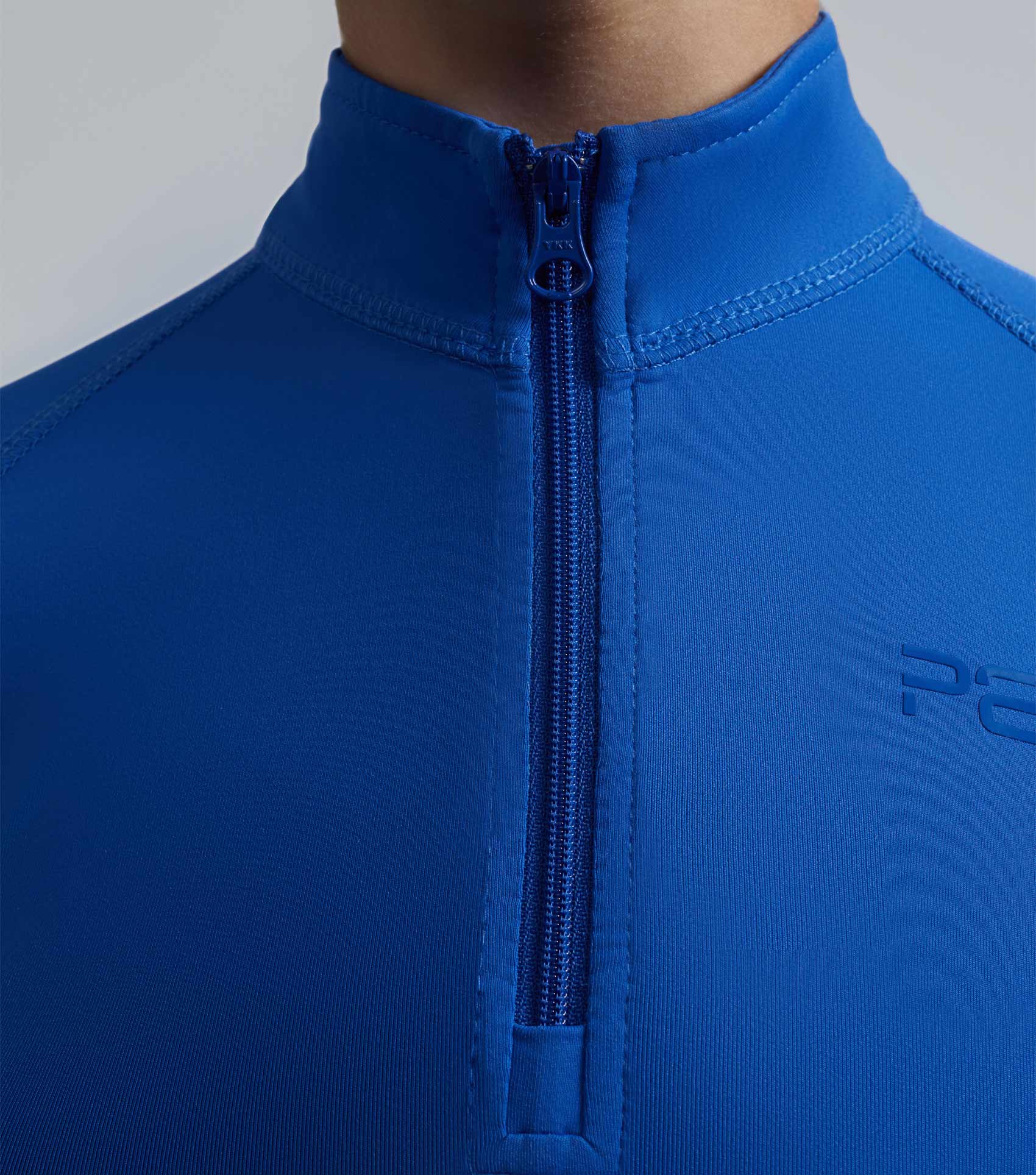PREMIER EQUINE Junior Ombretta Royal Blue Riding Top - Moisture Wicking Quarter Zip, Equestrian Apparel