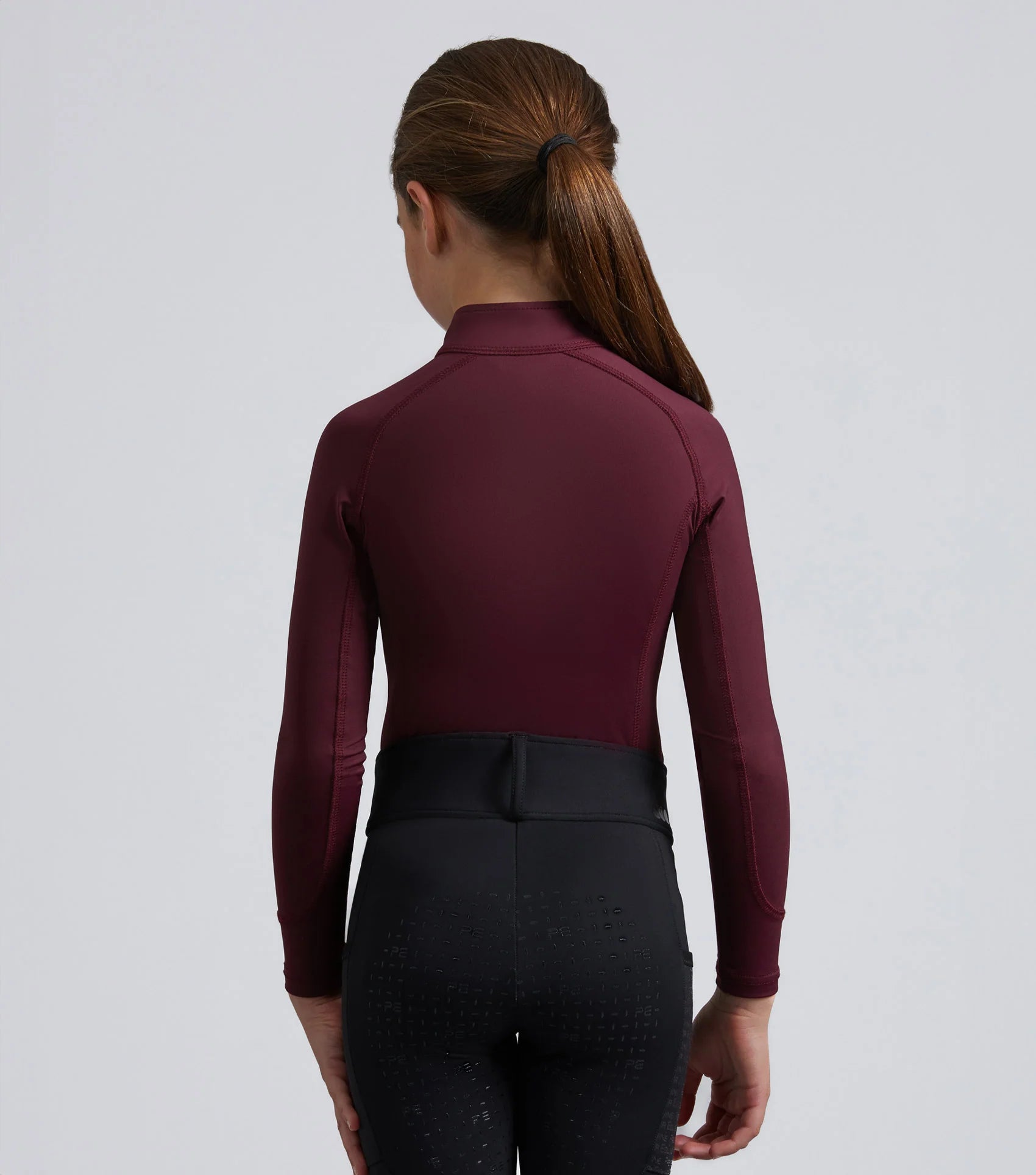 Premier Equine Junior Ombretta Wine Riding Top - Technical Equestrian Apparel