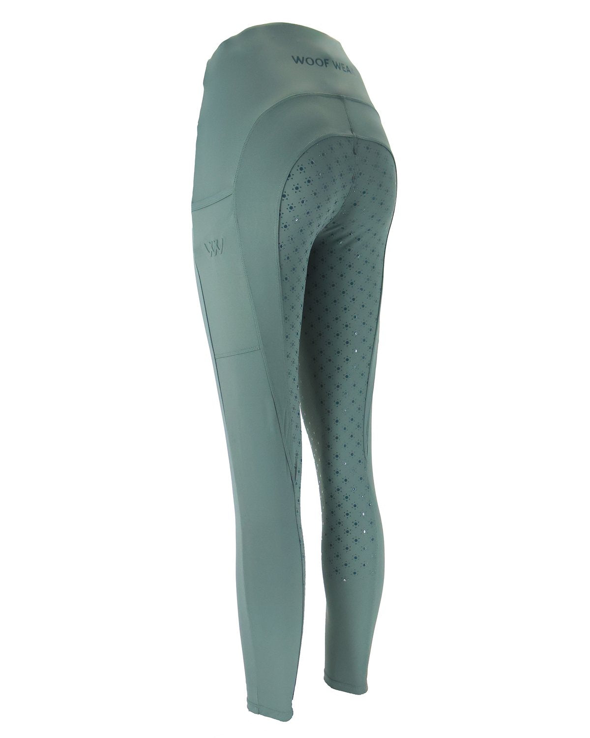 WOOF WEAR Original Lite Riding Tights - Sage Green: Lightweight, Breathable Equestrian Leggings