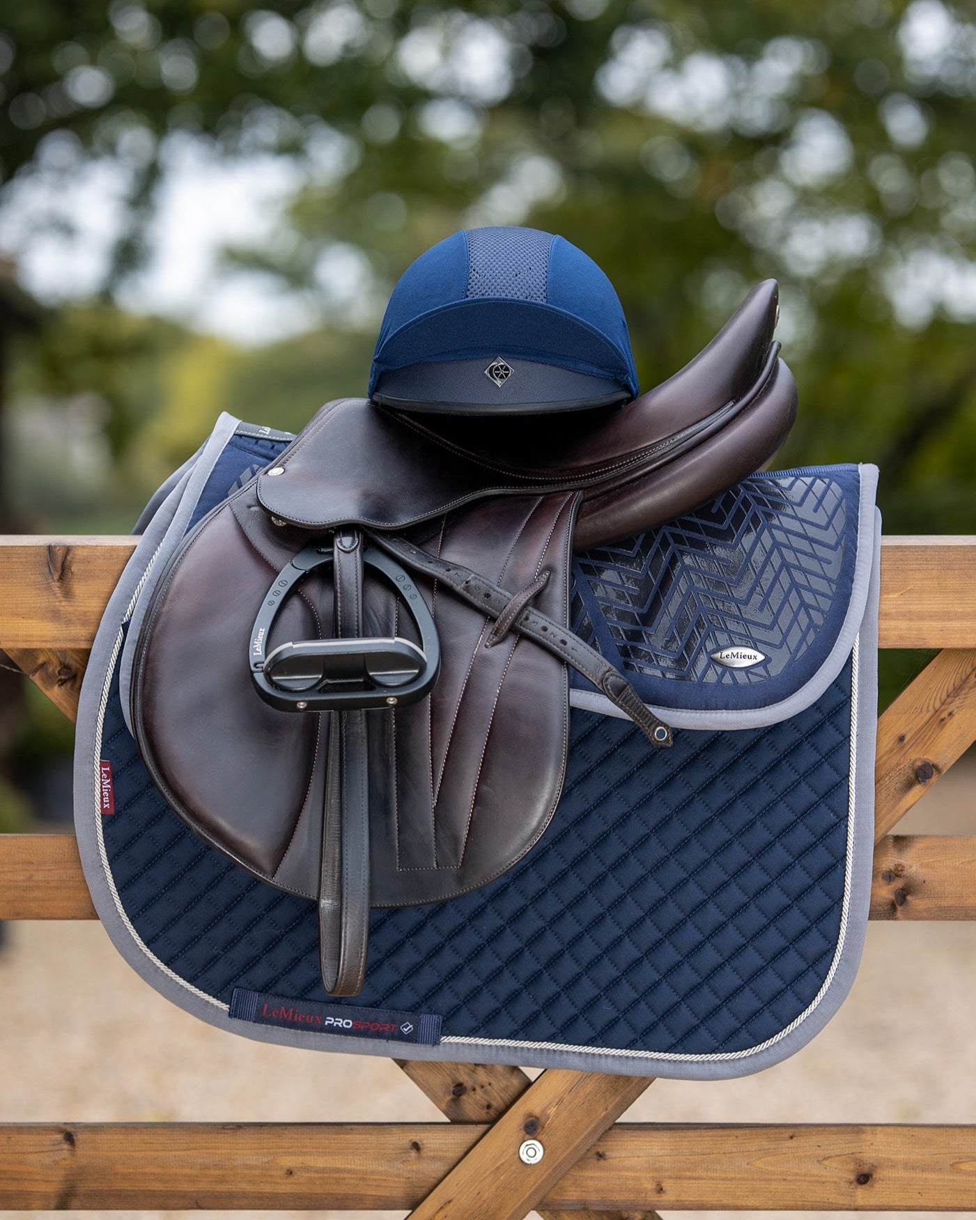 Charles Owen Pro II Plus Navy Jockey Skull Cap: Equestrian Riding Helmet for Cross-Country - Equiflair