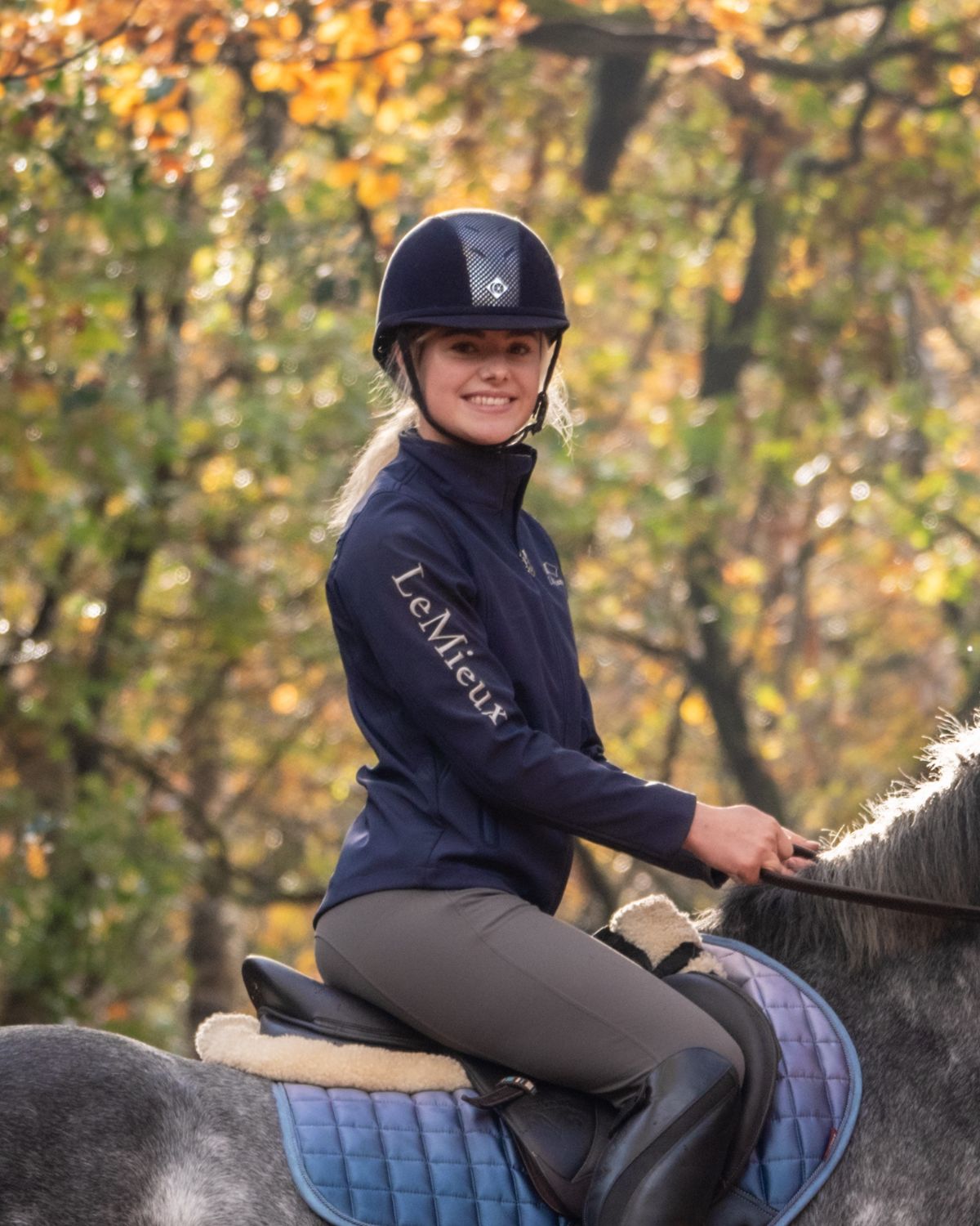 CHARLES OWEN AYR8 PLUS HELMET NAVY/SILVER. Equiflair. Equestrian Headwear. Safety and Style for Riding.