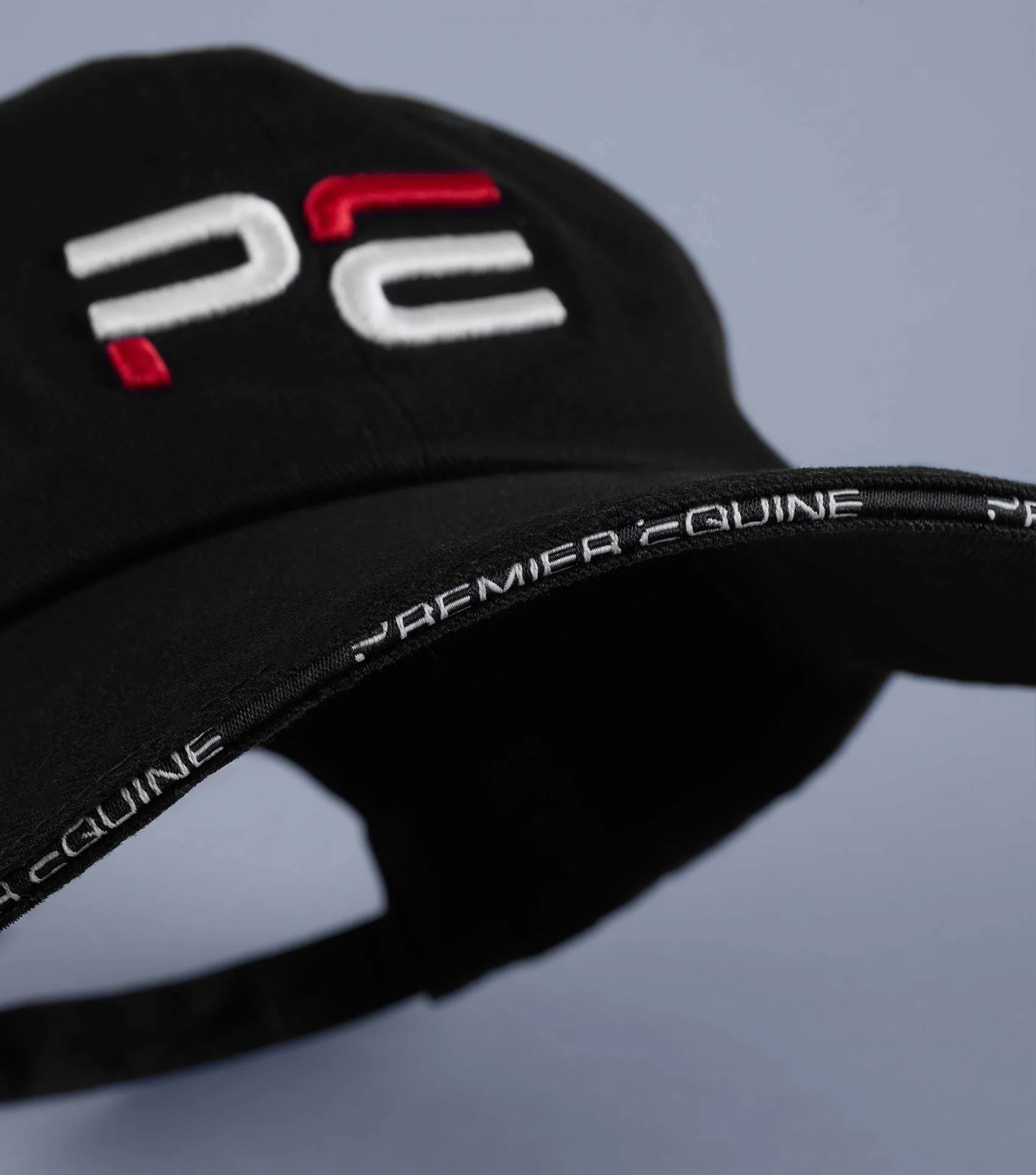 Premier Equine Black Baseball Cap - Embroidered Logo, Adjustable Fit - Stylish Equestrian Headwear