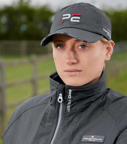 Premier Equine Baseball Cap Anthracite Grey: Stylish riding cap with adjustable fit. Equestrian fashion accessory.