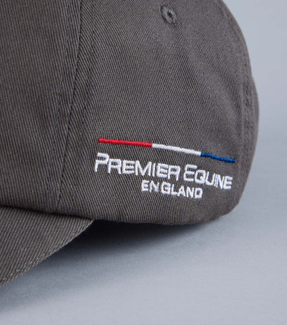 Premier Equine Baseball Cap - Anthracite Grey with Embroidered Logo and Adjustable Strap